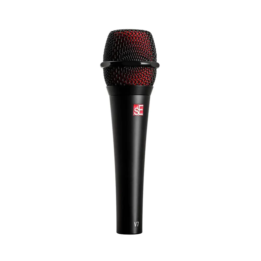 v7 black- 2 sE Electronics V7 Supercardioid Dynamic Handheld Vocal Microphone - Black - Image 1
