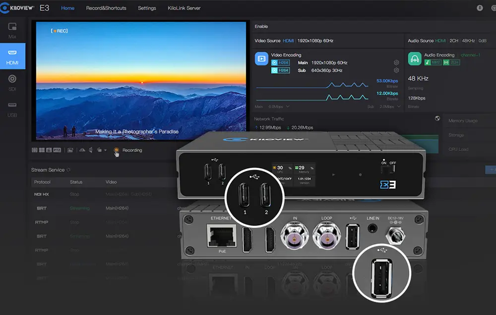 Kiloview E3 HDMI & SDI Dual Channel Video Encoder