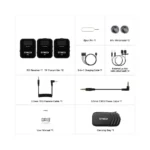 SYNCO G2(A2) Quality Dual Wireless Microphone, 2 Transmitters, 8h Recording, 200m Transmission Range, TFT Screen - Image 6