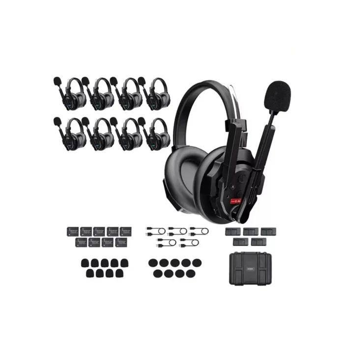 Synco Xtalk XMax9 Wireless Intercom with 9 Dual-Ear Headsets