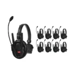 Synco Xtalk XPro9 Wireless Intercom System with 9 Single-Ear Headsets