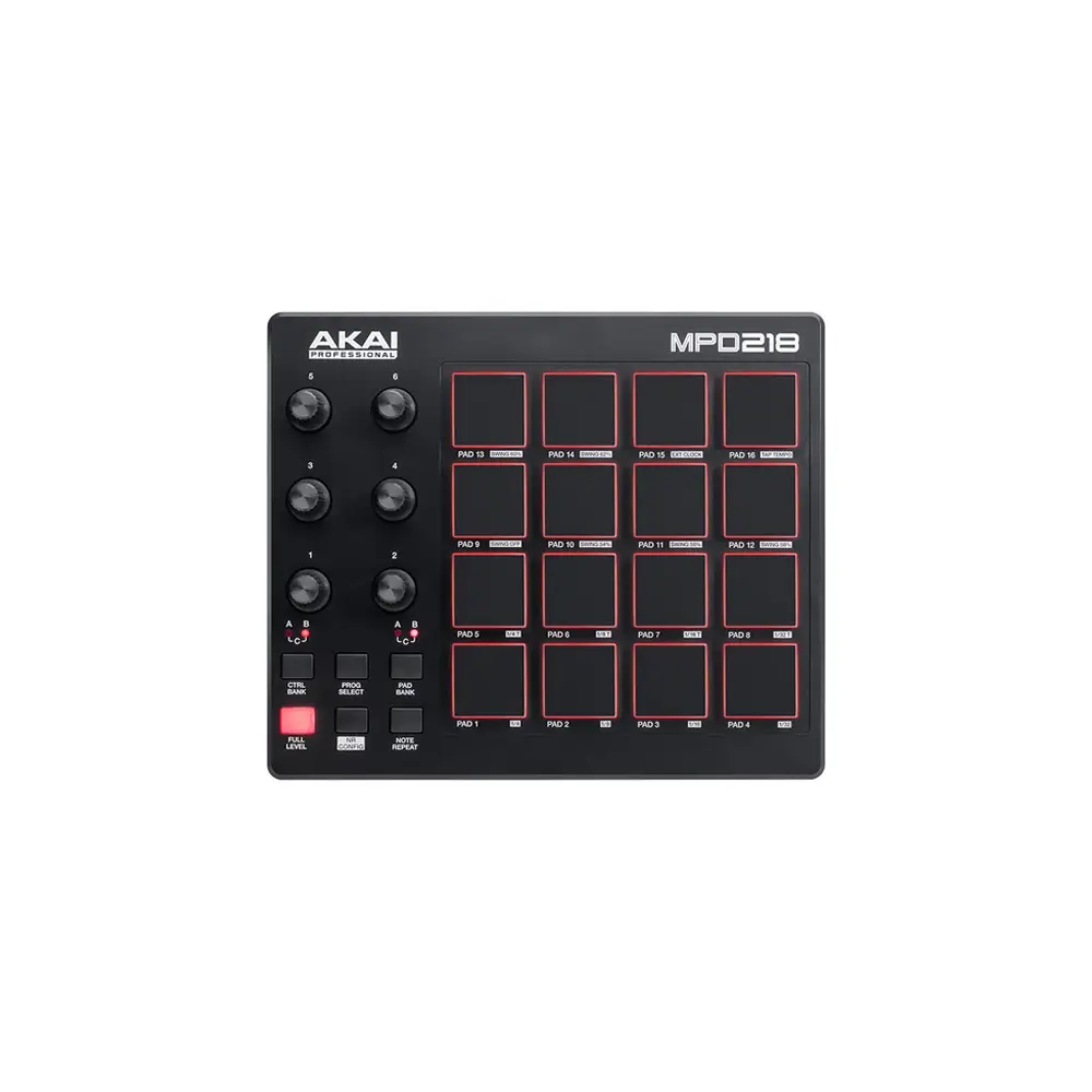 mpd218-1 Akai Professional MPD218 16-Pad MIDI Pad Controller - Image 1