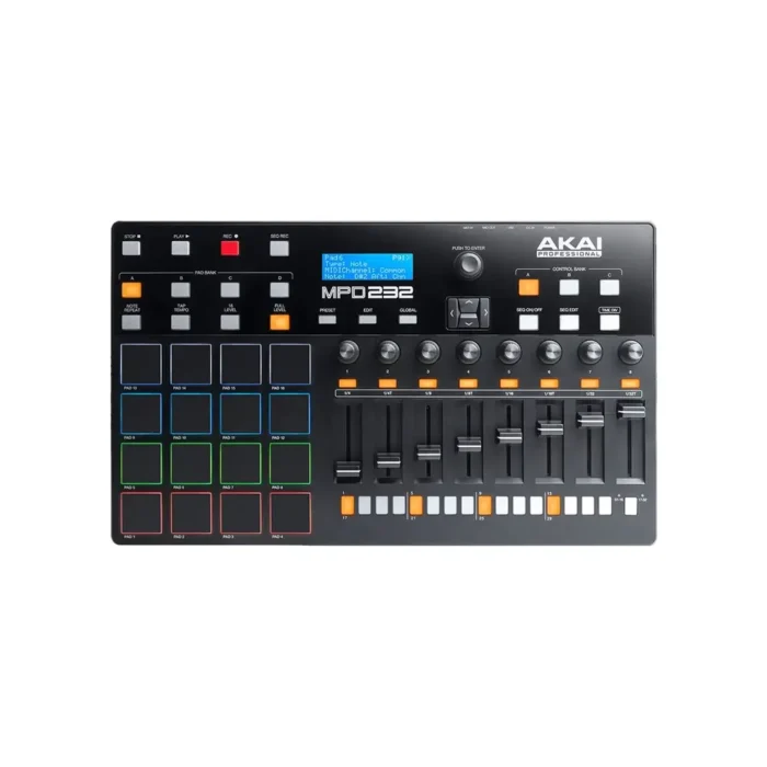 Akai Professional MPD232 16-Pad RGB illuminated Pad Controller with 8 Fully Assignable production Controllers - Image 1