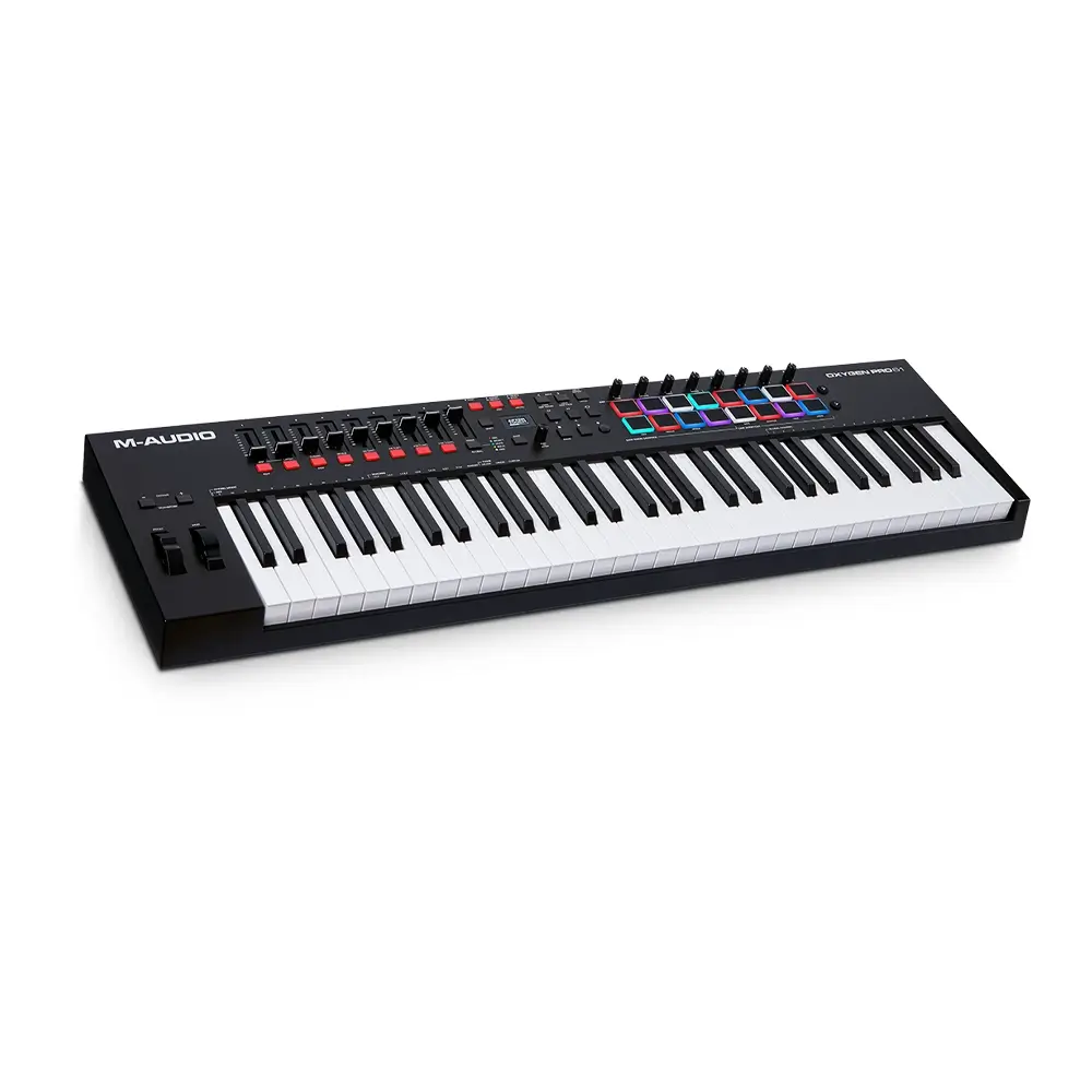oxygen-pro-61-1 M-Audio Oxygen Pro 61- 61 Key USB MIDI Keyboard Controller - Image 1