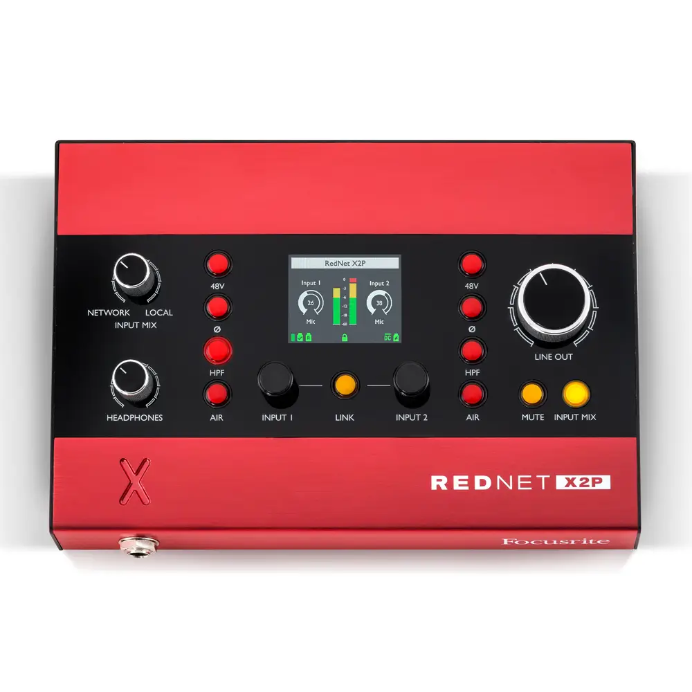 rednet-x2p-5 Focusrite RedNet X2P 2x2 Dante Audio Interface with Red Evolution Mic Pres - Image 5