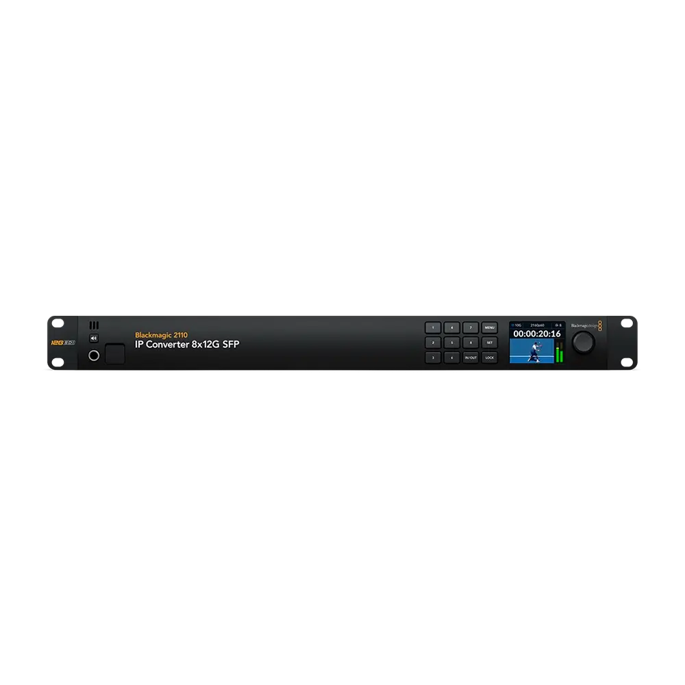 Blackmagic-2110-IP-Converter-8x12G-SFP-Front.webp Blackmagic 2110 IP Converter 8x12G SFP