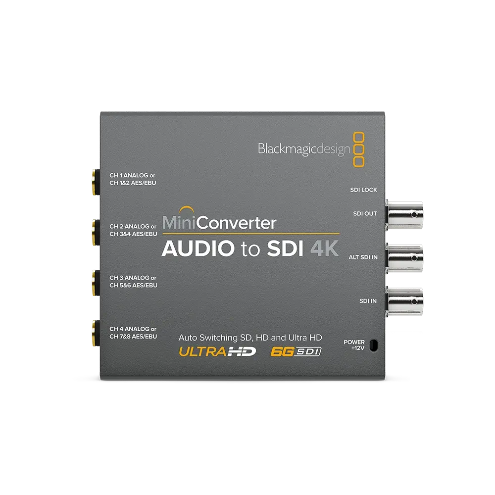 MiniConverter-AudiotoSDI4K-Front.webp Blackmagic Mini Converter - Audio to SDI 4K