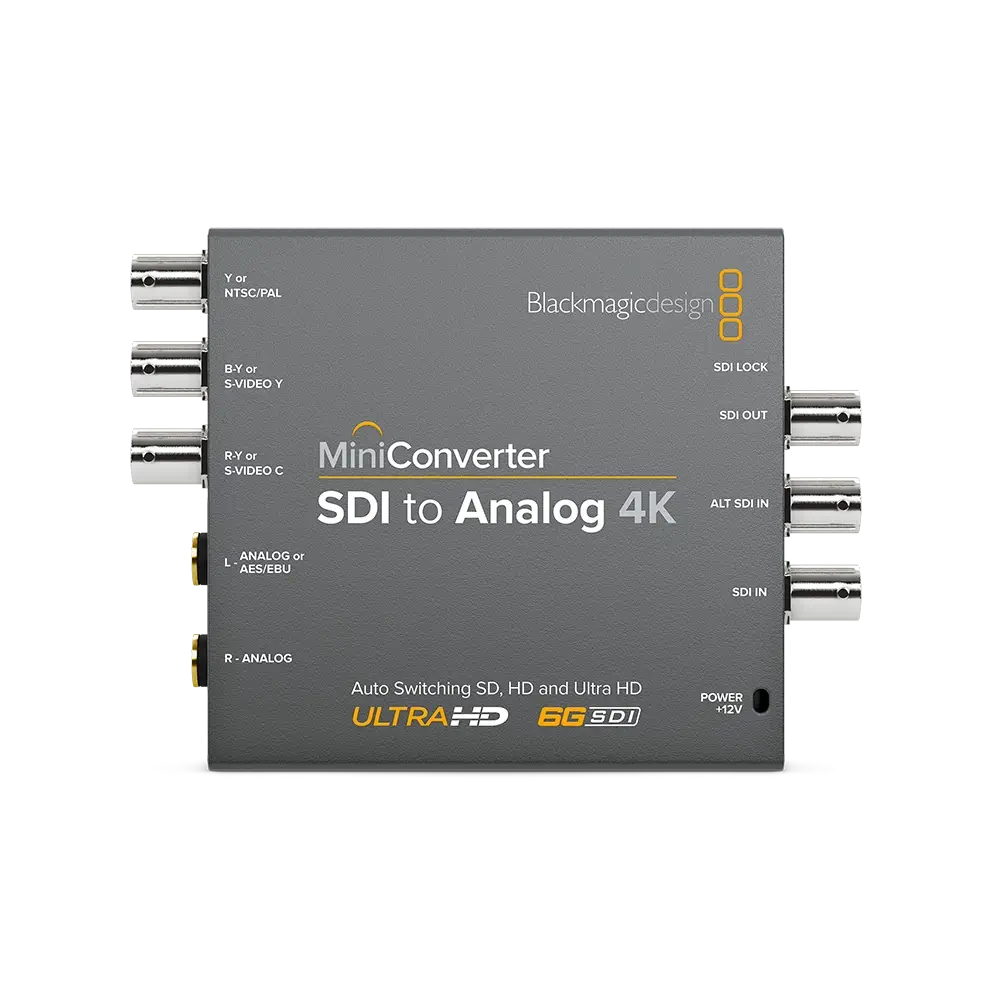 MiniConverter-SDItoAnalog4K-Front.webp Blackmagic Mini Converter - SDI to Analog 4K - Image 1