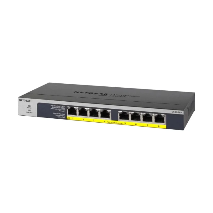 NETGEAR GS108PP - 8-Port Gigabit Ethernet Unmanaged Switch W/POE/POE+ - Image 3