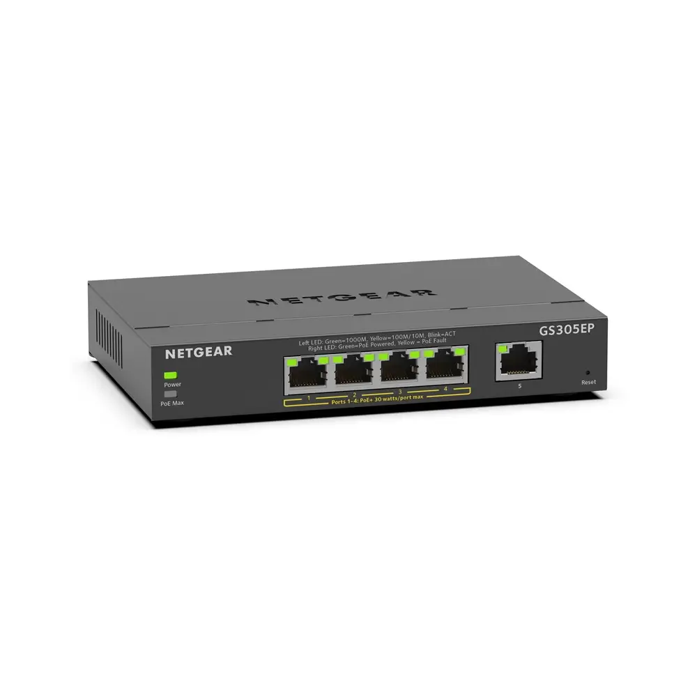 GS305EP-100EUS-1 NETGEAR GS305EP - 5PT GE Smart Switch W/ POE+ - Image 1