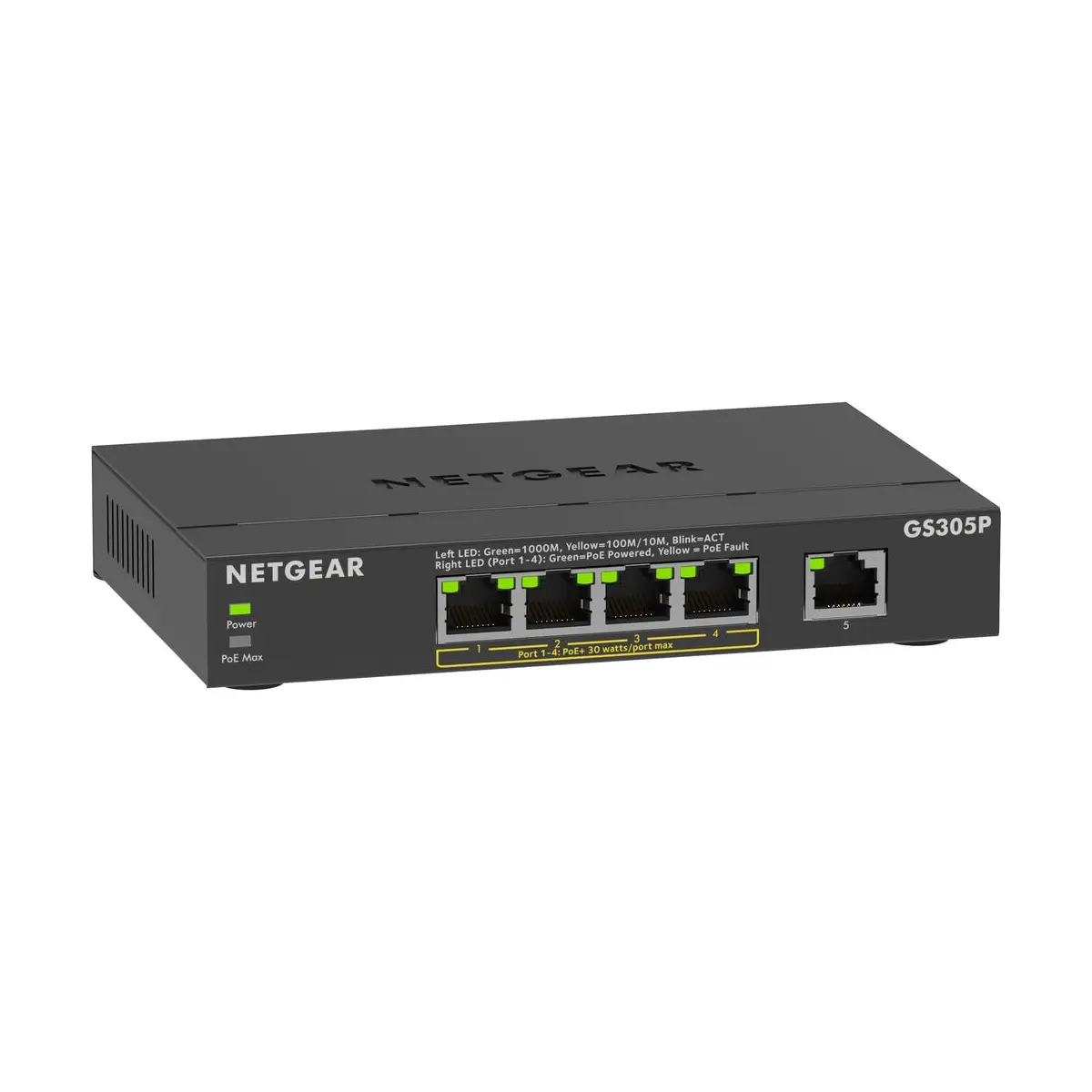 GS305P-300EUS-1 NETGEAR GS305Pv3 - 5-Port Gigabit Ethernet Unmanaged Switch W/POE/POE+ - Image 1