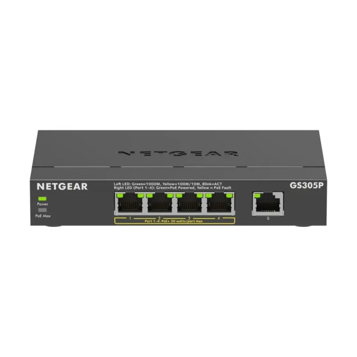 NETGEAR GS305Pv3 - 5-Port Gigabit Ethernet Unmanaged Switch W/POE/POE+ - Image 2