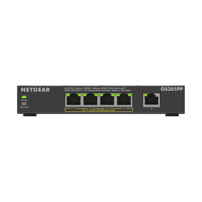 NETGEAR GS305PPv3 - 5-Port Gigabit Ethernet Unmanaged Switch W/POE/POE+ - Image 2