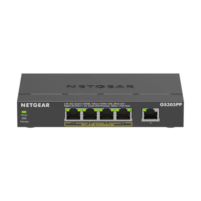 NETGEAR GS305PPv3 - 5-Port Gigabit Ethernet Unmanaged Switch W/POE/POE+ - Image 3