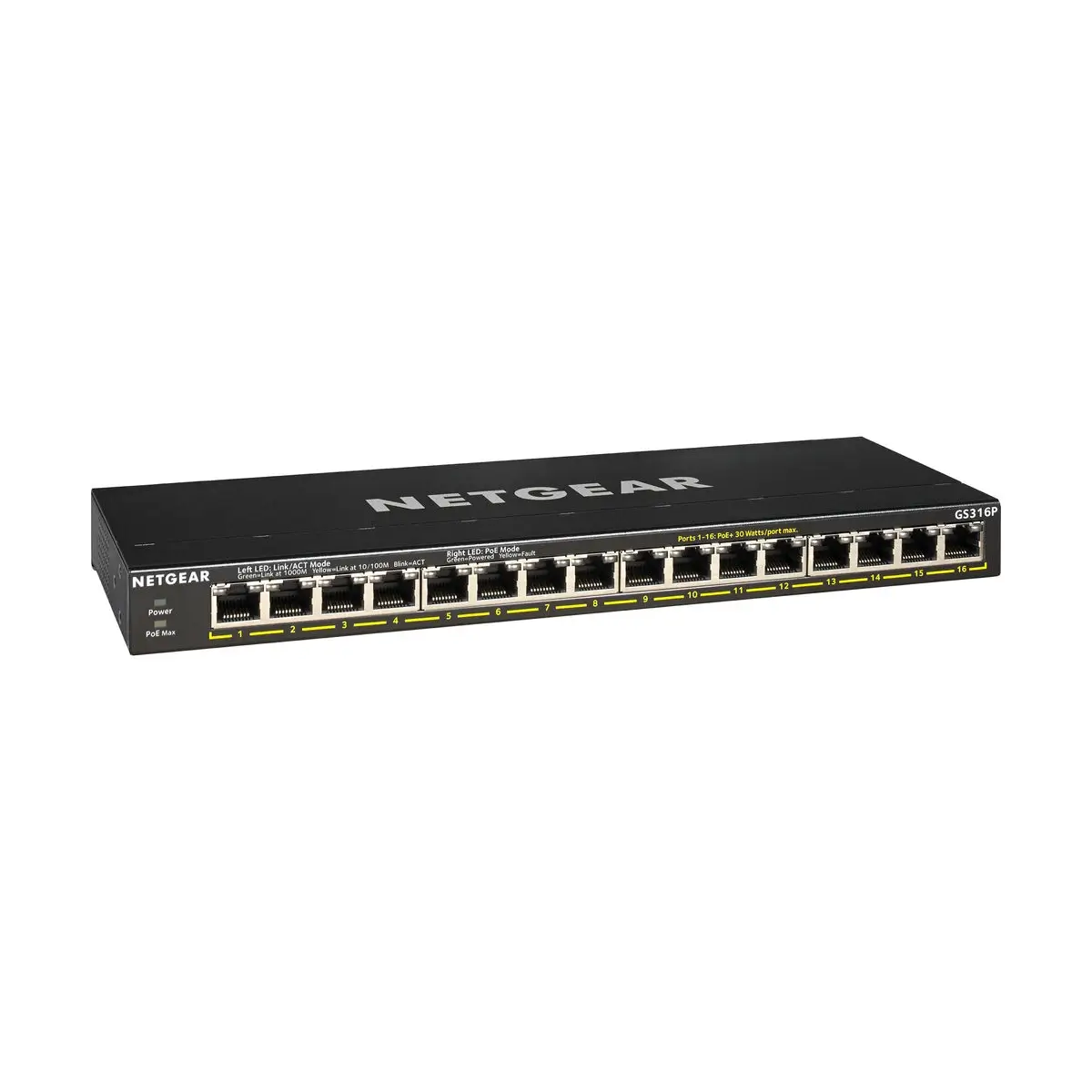 GS316P-100EUS-1 NETGEAR GS316P - 16-Port Gigabit Ethernet Unmanaged Switch W/POE/POE+ - Image 1
