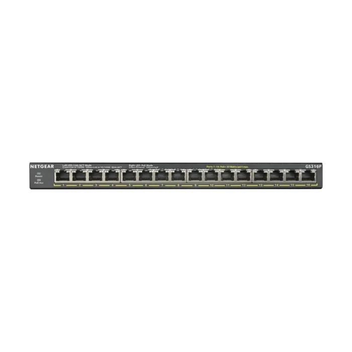 NETGEAR GS316P - 16-Port Gigabit Ethernet Unmanaged Switch W/POE/POE+ - Image 2
