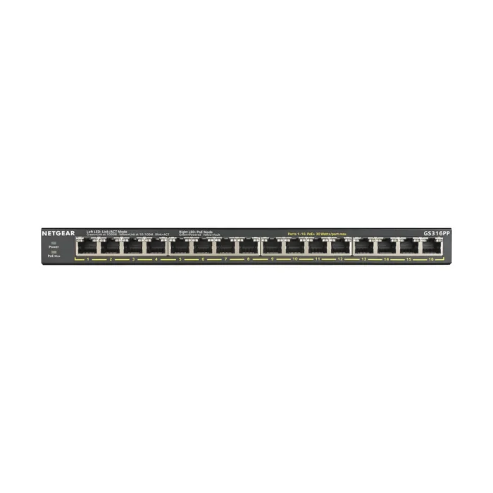 NETGEAR GS316PP - 16-Port Gigabit Ethernet Unmanaged Switch W/POE/POE+ - Image 2