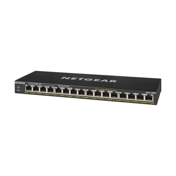 NETGEAR GS316PP - 16-Port Gigabit Ethernet Unmanaged Switch W/POE/POE+ - Image 3