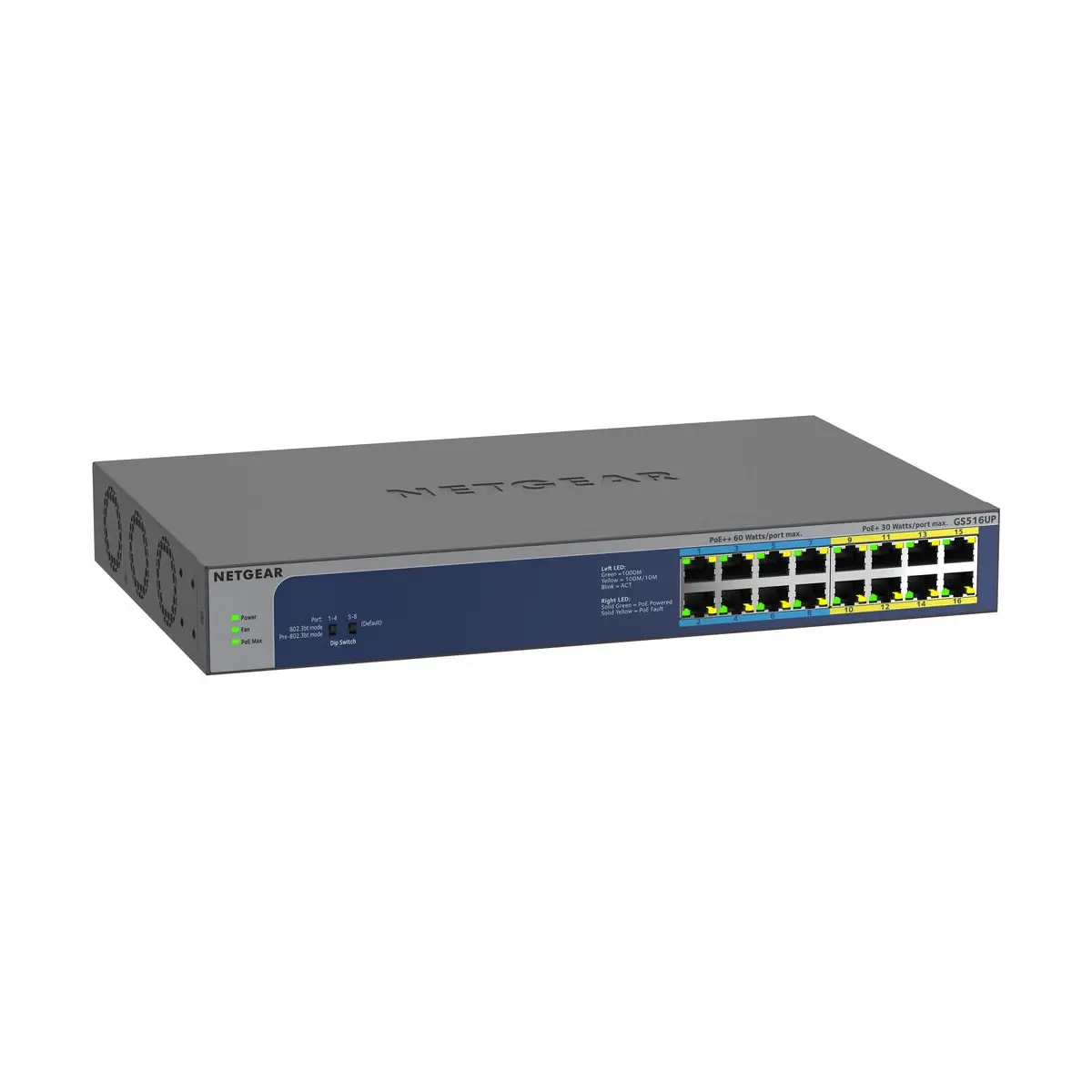 GS516UP-100EUS-1 NETGEAR GS516up - 16-Port Gigabit Ethernet Unmanaged Switch W/POE/POE+ - Image 1