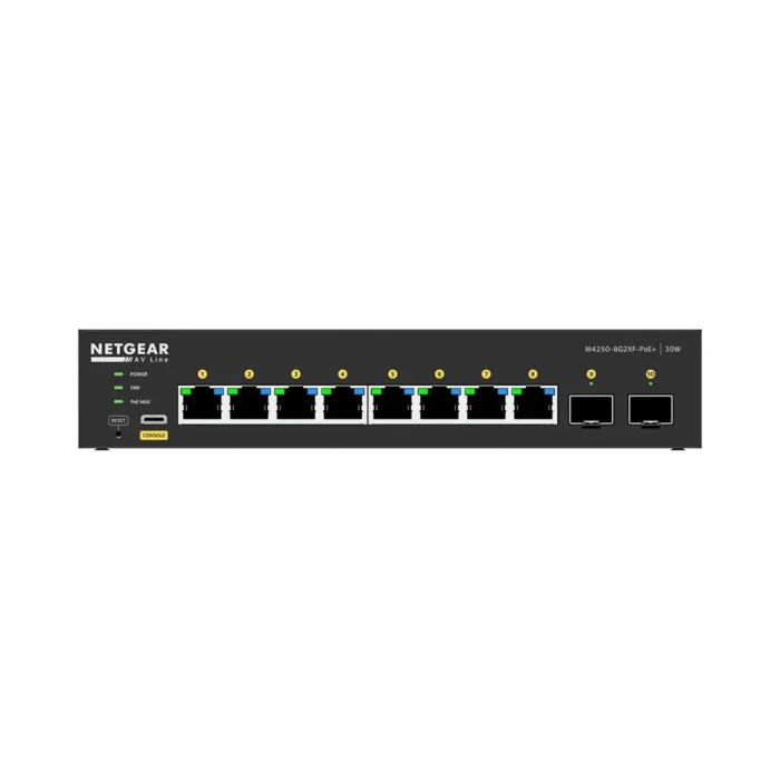 NETGEAR AV Line M4250 GSM4210PX 8-Port Gigabit PoE+ Compliant Managed AV Switch with SFP (220W) - Image 5
